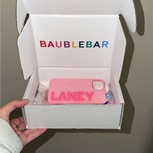 BaubleBar Pink Personalized Phone Case